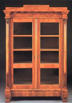 Work: 19th Century AUSTRIAN Biedermeier Black Walnut Bookcase, 1800-1825